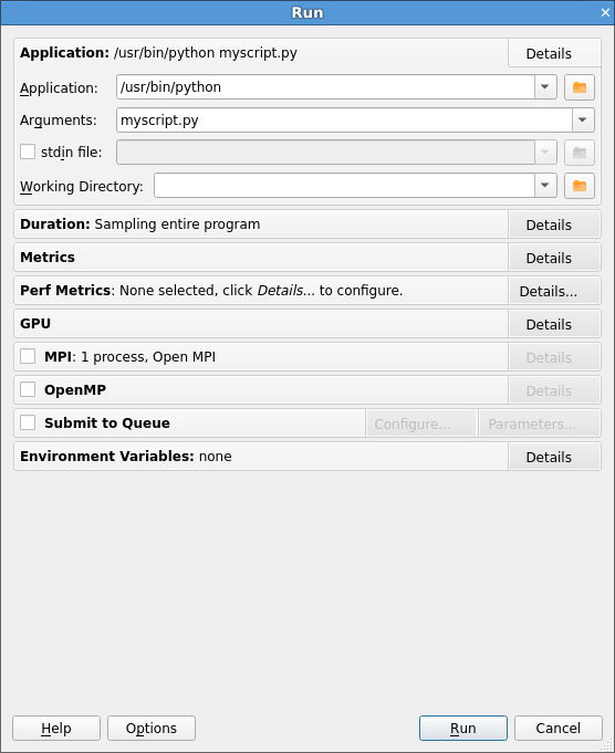 Profiling a Python script