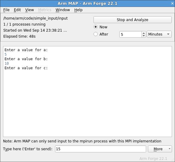 Sending input