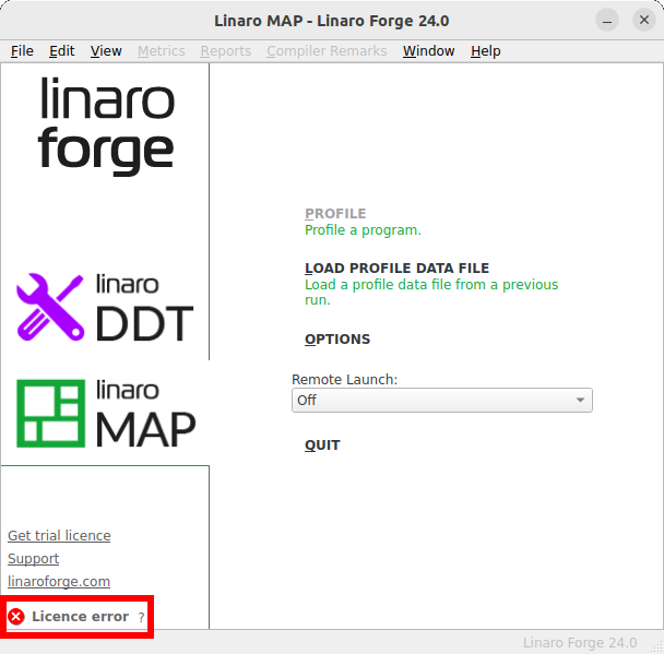 License error notification