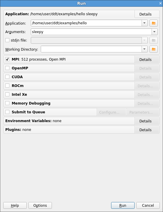 Run a program — Linaro Forge 24.1.2 documentation image.