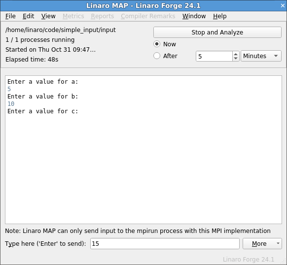 Sending input