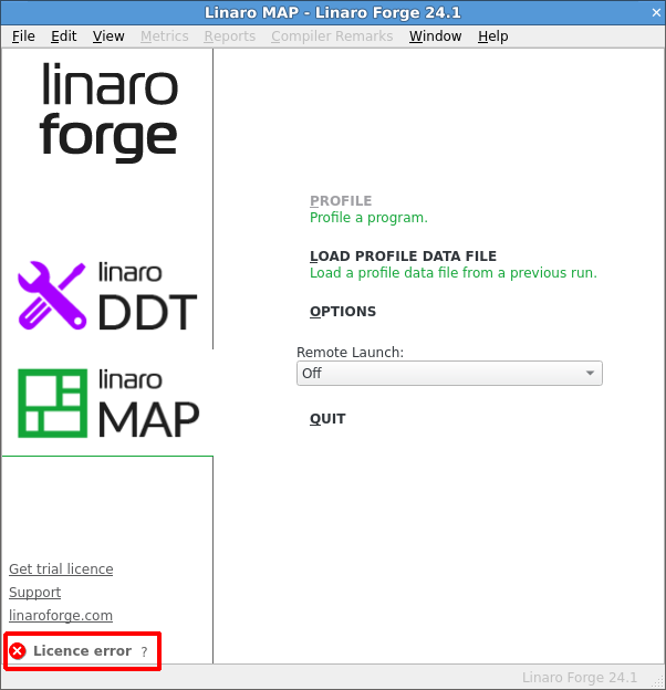 License error notification