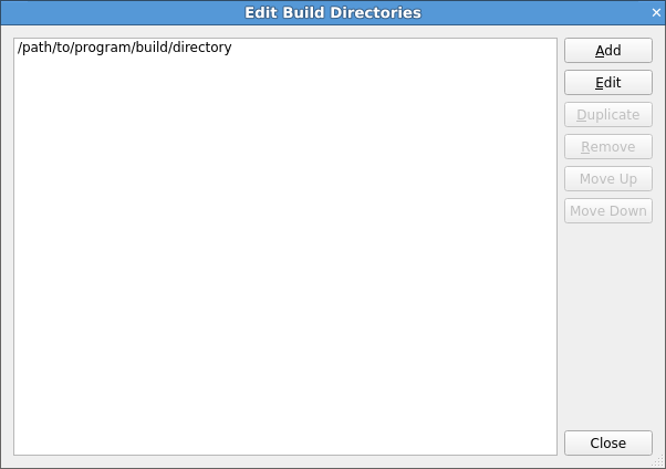 Edit build directories