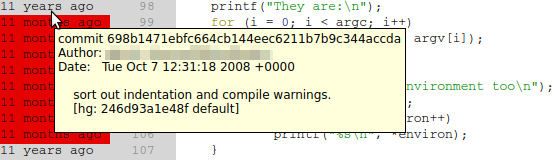 Version control information—tooltips
