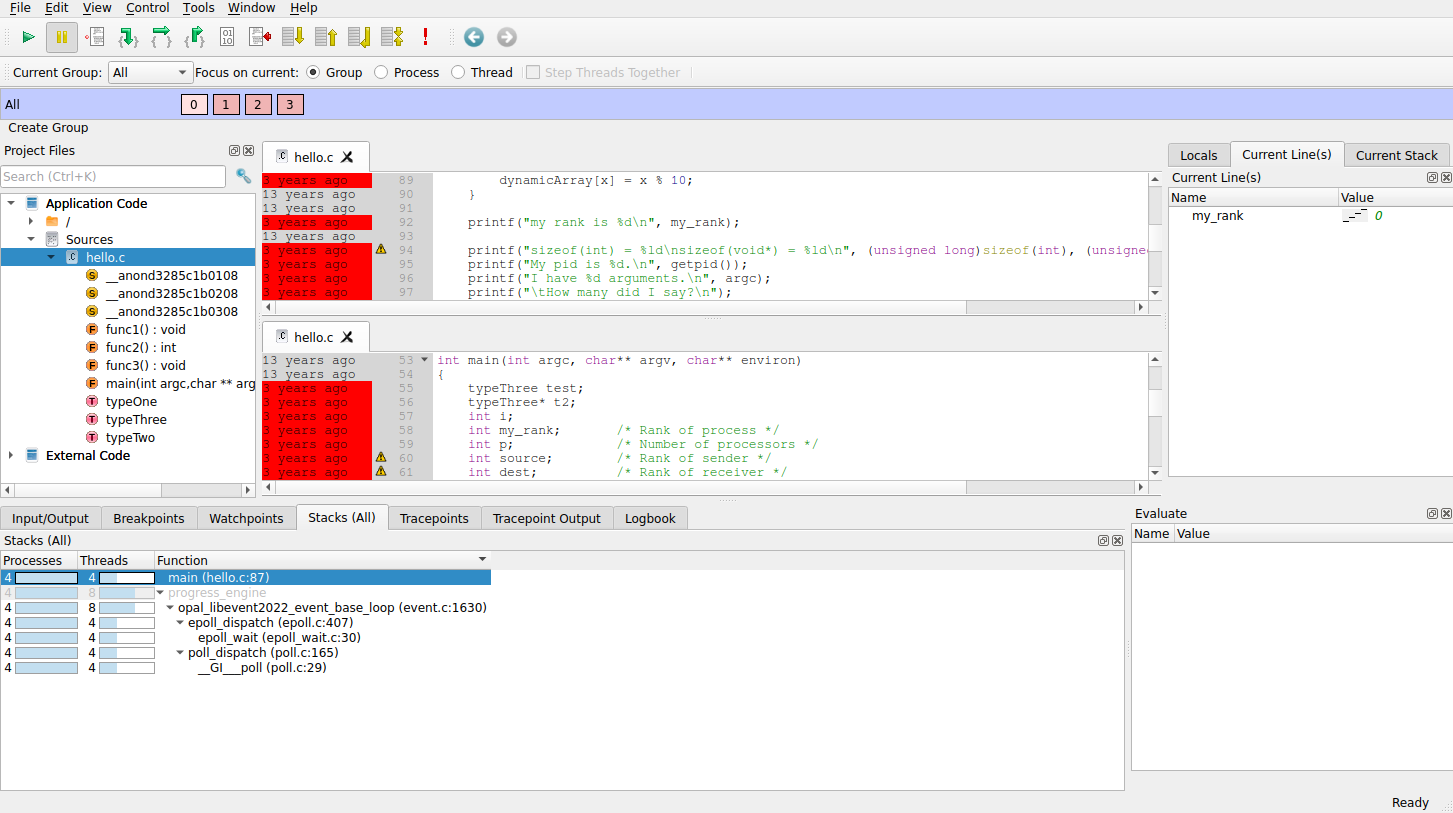 DDT running with version control information enabled