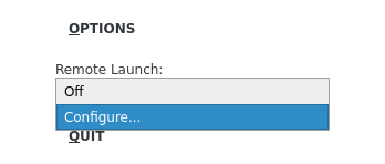 Remote launch Configure option
