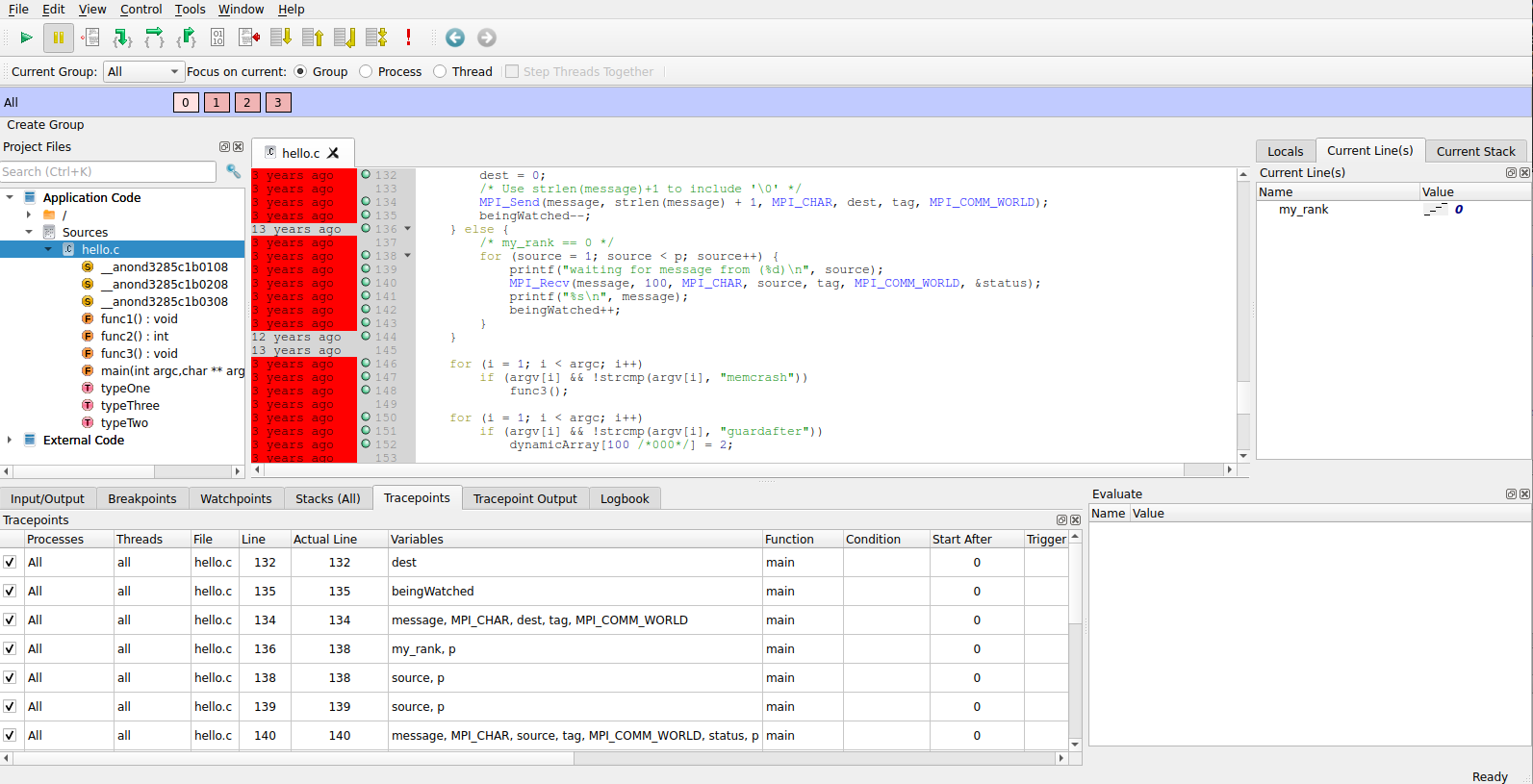 DDT with version control tracepoints