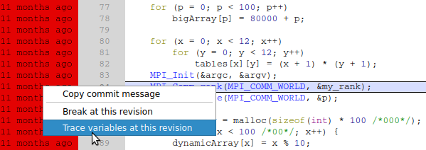Version Control—Trace at this revision