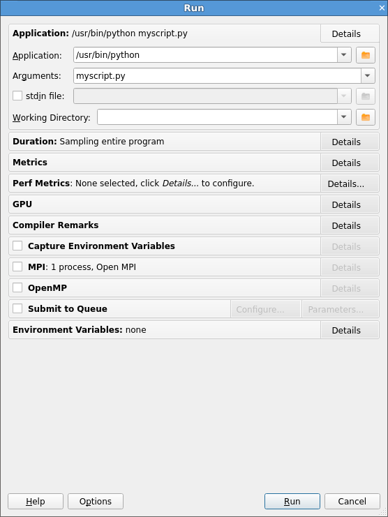 Profiling a Python script