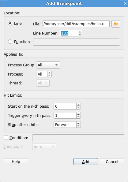 The Add Breakpoint window