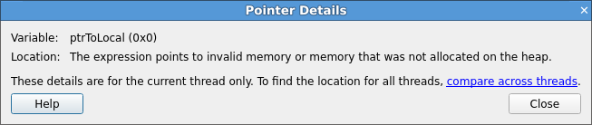 Invalid memory message