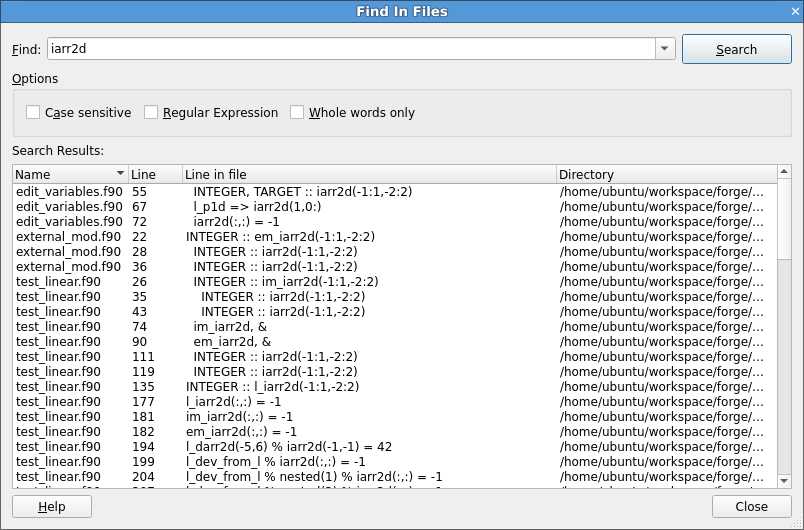 Find in Files dialog