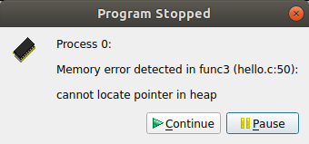 Memory error message